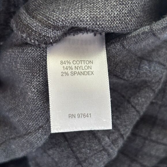 J.Jill Women Stretch Knit Check Ponte Slim Leg Pants Charcoal Black Medium G325 - Picture 9 of 10
